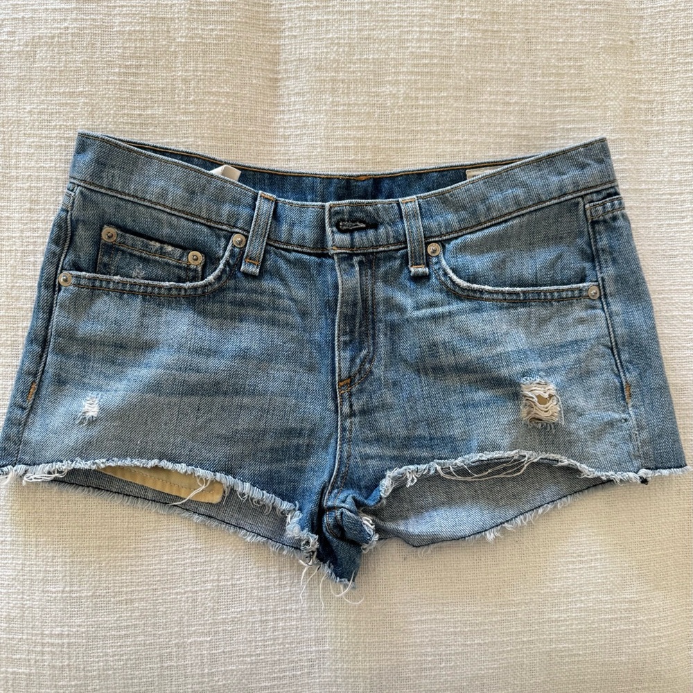 rag & bone Distressed Blue Jean Shorts